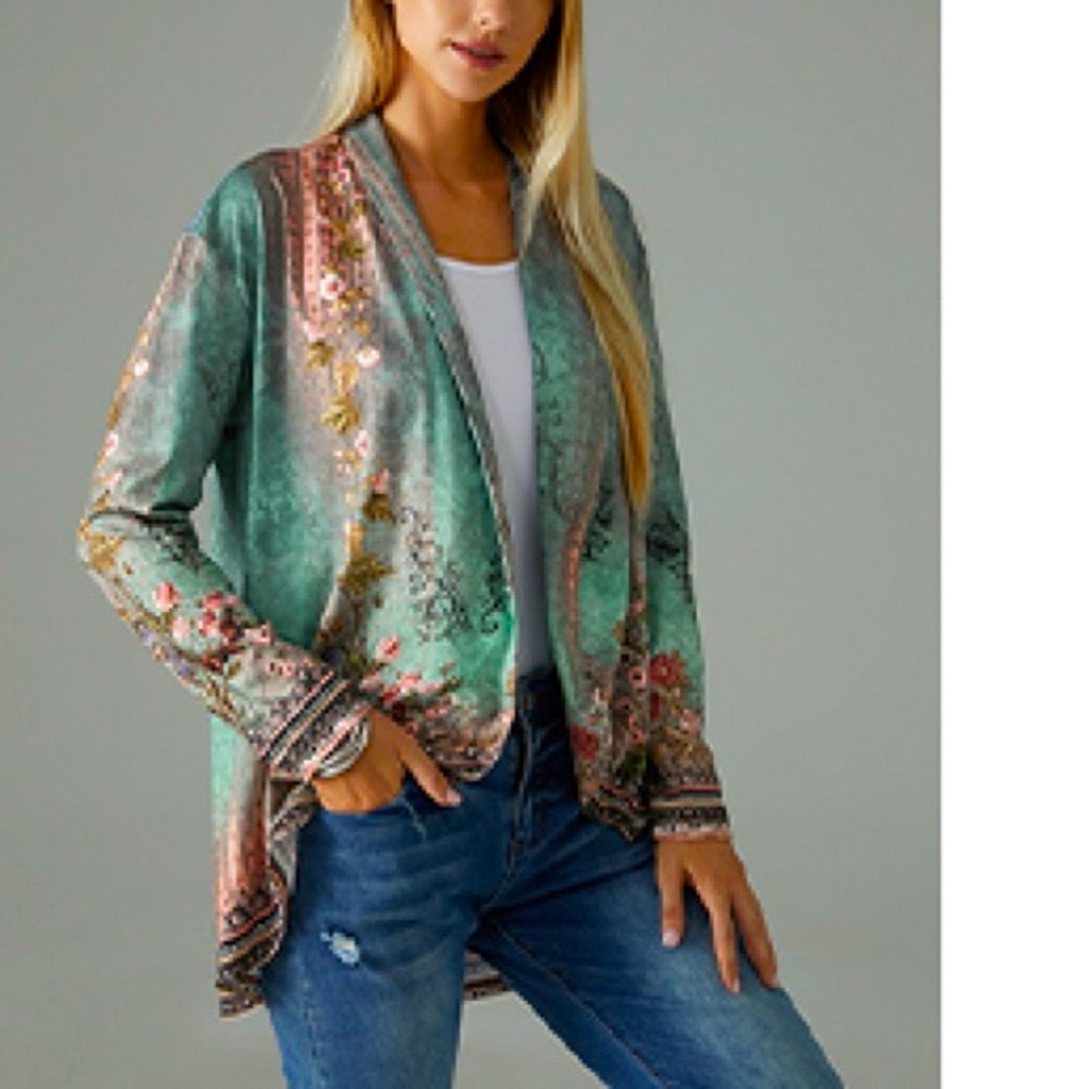 Floral Patterned Open Cardigan